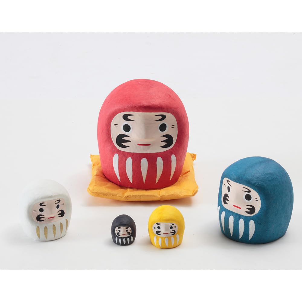 YOSHINOYA KYUBEI Daruma, Matryoshka, Nesting Dolls, 5.4 inches Good Luck Charms, Paper Mache, with Box, 13103-Z-US