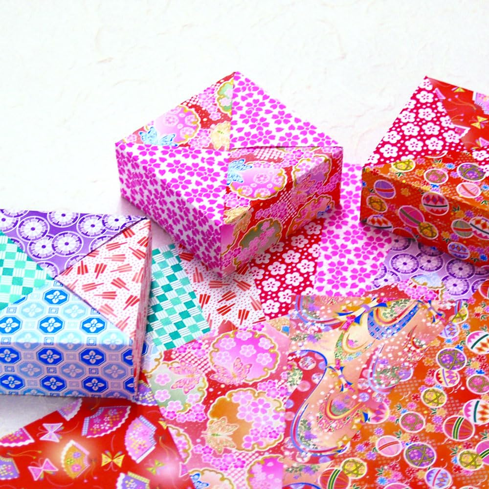 JapanBargain, 300 Sheets Japanese Washi Paper Chiyogami Paper Origami Folding Paper Yuzen Style 3 inch Made in Japan, 7.5 cm