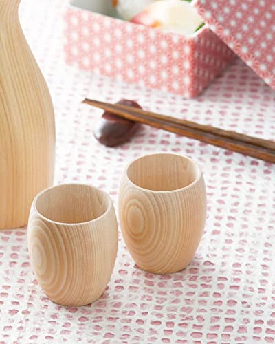 EDOYA Hinoki Wood Sake Cups (Set of 2) Made in Japan