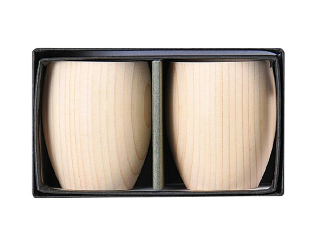 EDOYA Hinoki Wood Sake Cups (Set of 2) Made in Japan