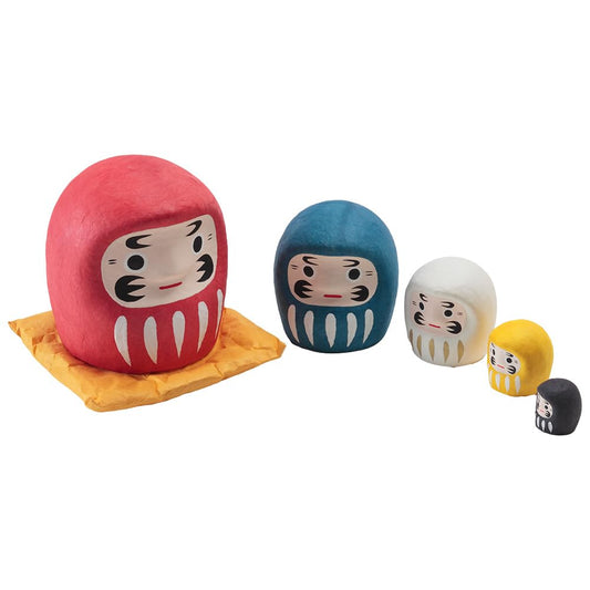 YOSHINOYA KYUBEI Daruma, Matryoshka, Nesting Dolls, 5.4 inches Good Luck Charms, Paper Mache, with Box, 13103-Z-US