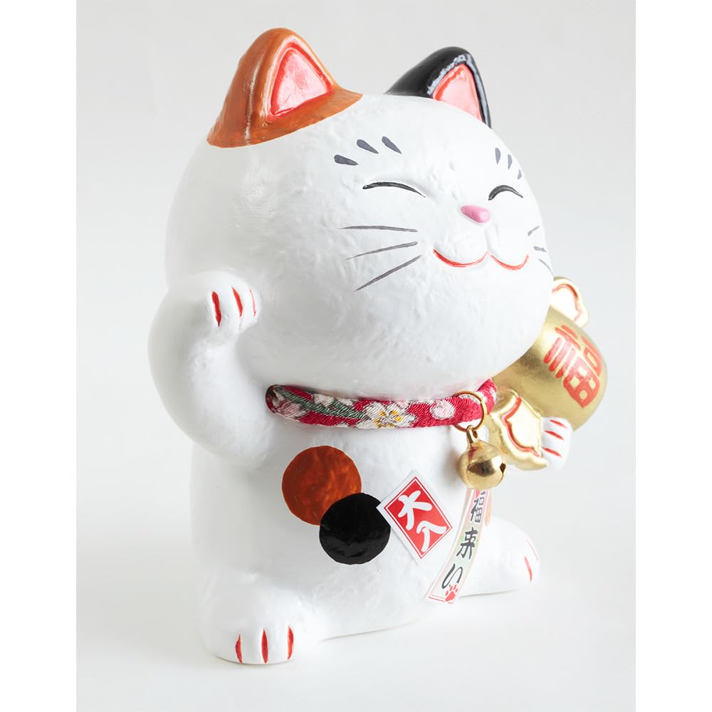 Lucky Cat Piggy Bank, 5.0 inches, Good Luck Charms, Japanese Decor, Ceramics, with Box, SN-026-Z-US