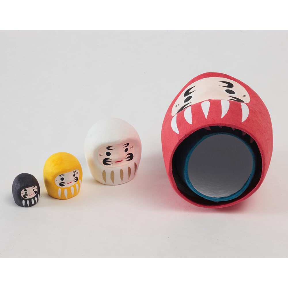 YOSHINOYA KYUBEI Daruma, Matryoshka, Nesting Dolls, 5.4 inches Good Luck Charms, Paper Mache, with Box, 13103-Z-US