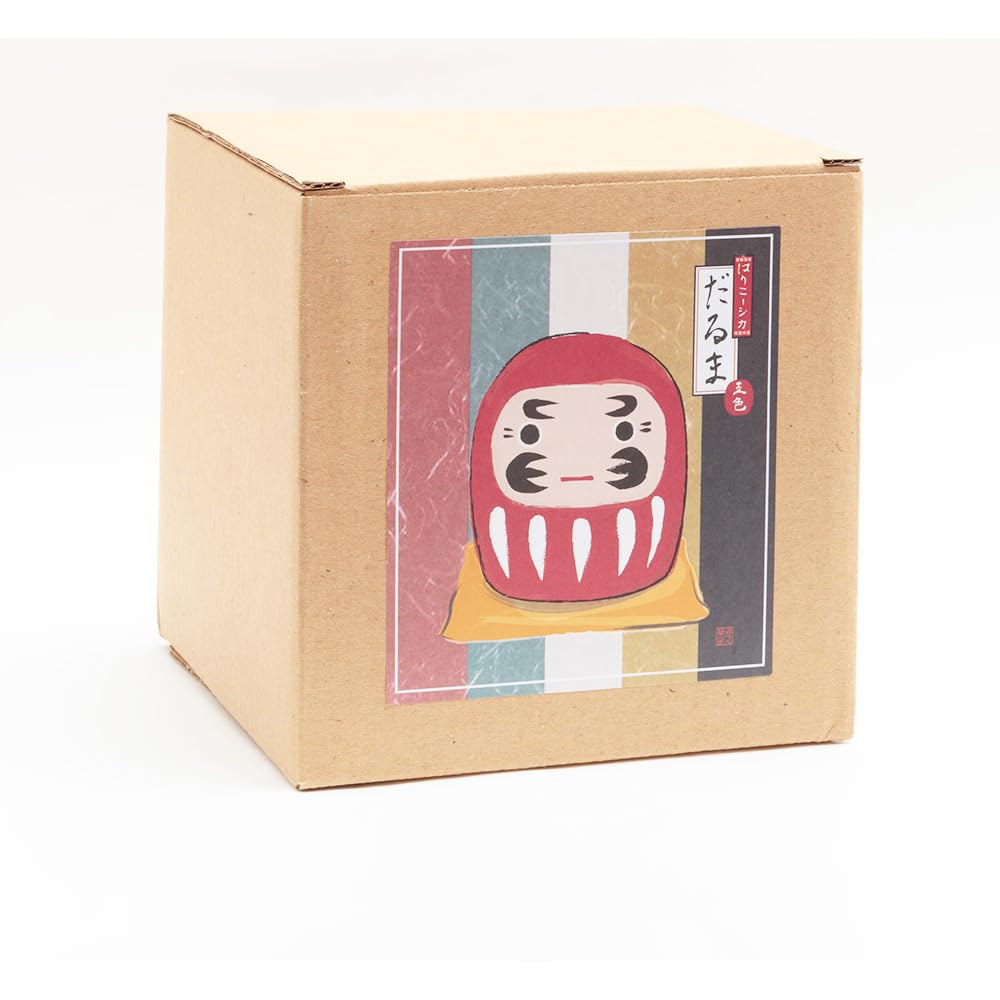 YOSHINOYA KYUBEI Daruma, Matryoshka, Nesting Dolls, 5.4 inches Good Luck Charms, Paper Mache, with Box, 13103-Z-US