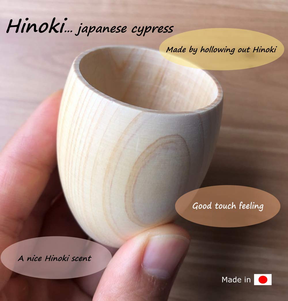EDOYA Hinoki Wood Sake Cups (Set of 2) Made in Japan