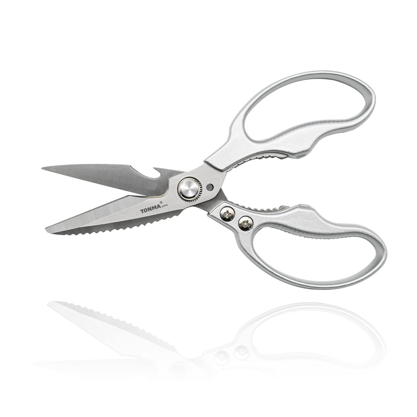 TONMA Kitchen Shears Heavy Duty [Made in Japan] Multipurpose Stainless Steel Poultry Shears, Japanese Kitchen Scissors Sharp Non-Slip Cooking Scissors for Chicken, Fish, Food, Herbs