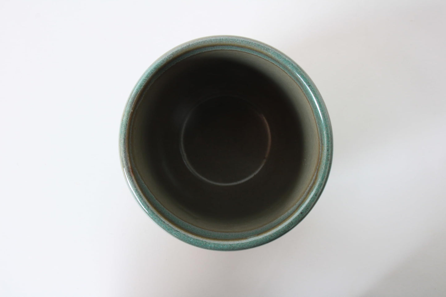 Mino ware Japanese Pottery Yunomi Chawan Chubby Tea Cup 10.5oz made in Japan (Japan Import) MMY005 (Moss Green)
