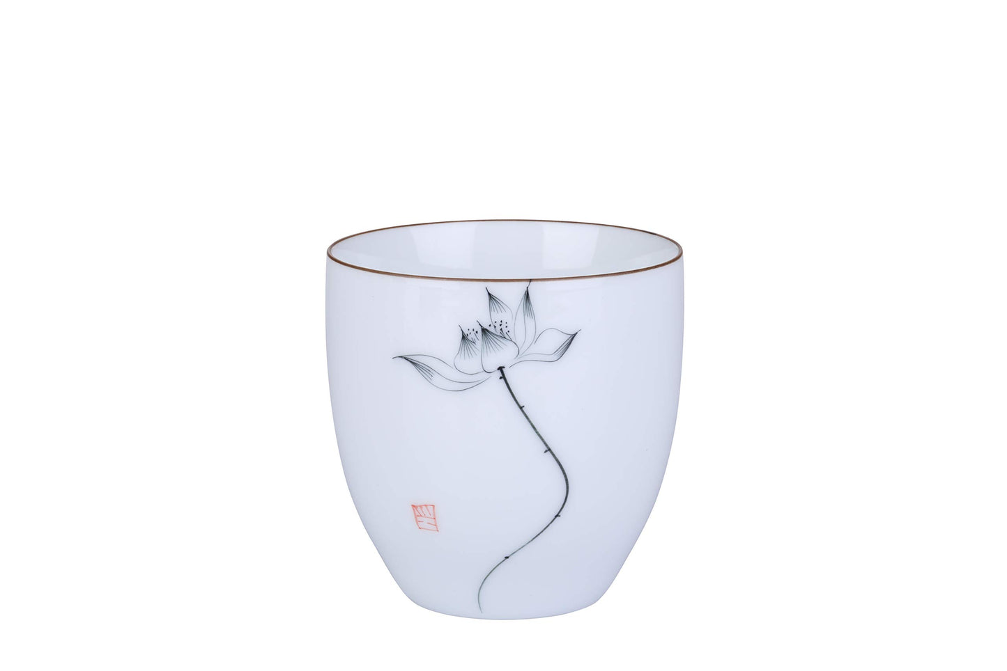 I-MART 4 Pcs Japanese Tea Cup Set, Chinese Style Ceramic Kung Fu Cups for Matcha, 5 oz Small Asian Tea Set, Traditional White Porcelain Cup Gift for Home or Office