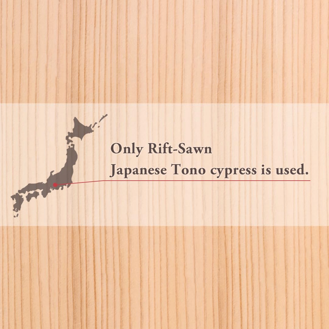 TIKUSAN Natural Cypress Hinoki Cutting Board Made In Japan (Medium 15.4″×8.7″)