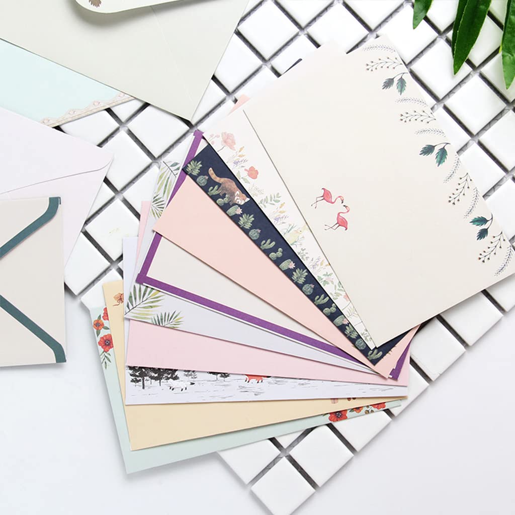 EBOCACB 81pcs Stationary Paper and Envelopes Set, Contain 54 stationery paper and 27 envelopes, writing paper stationery set, 9 Different Style