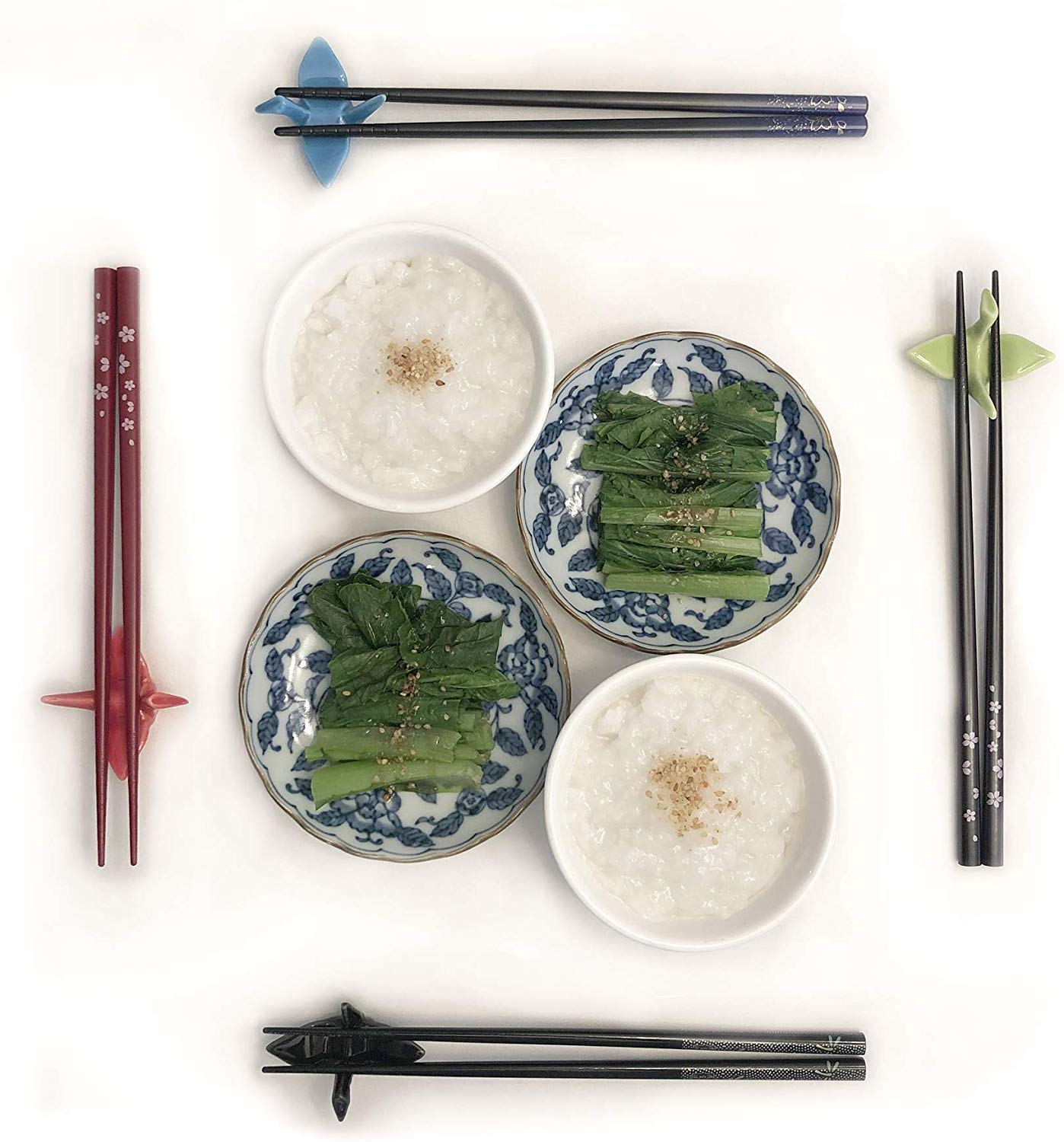 JapanBargain, Travel Chopsticks with Case Reusable Chinese Korean Japanese Bamboo Portable Chop Sticks Utensil Dishwasher Safe Made in Japan (2, Red-Yuzen)