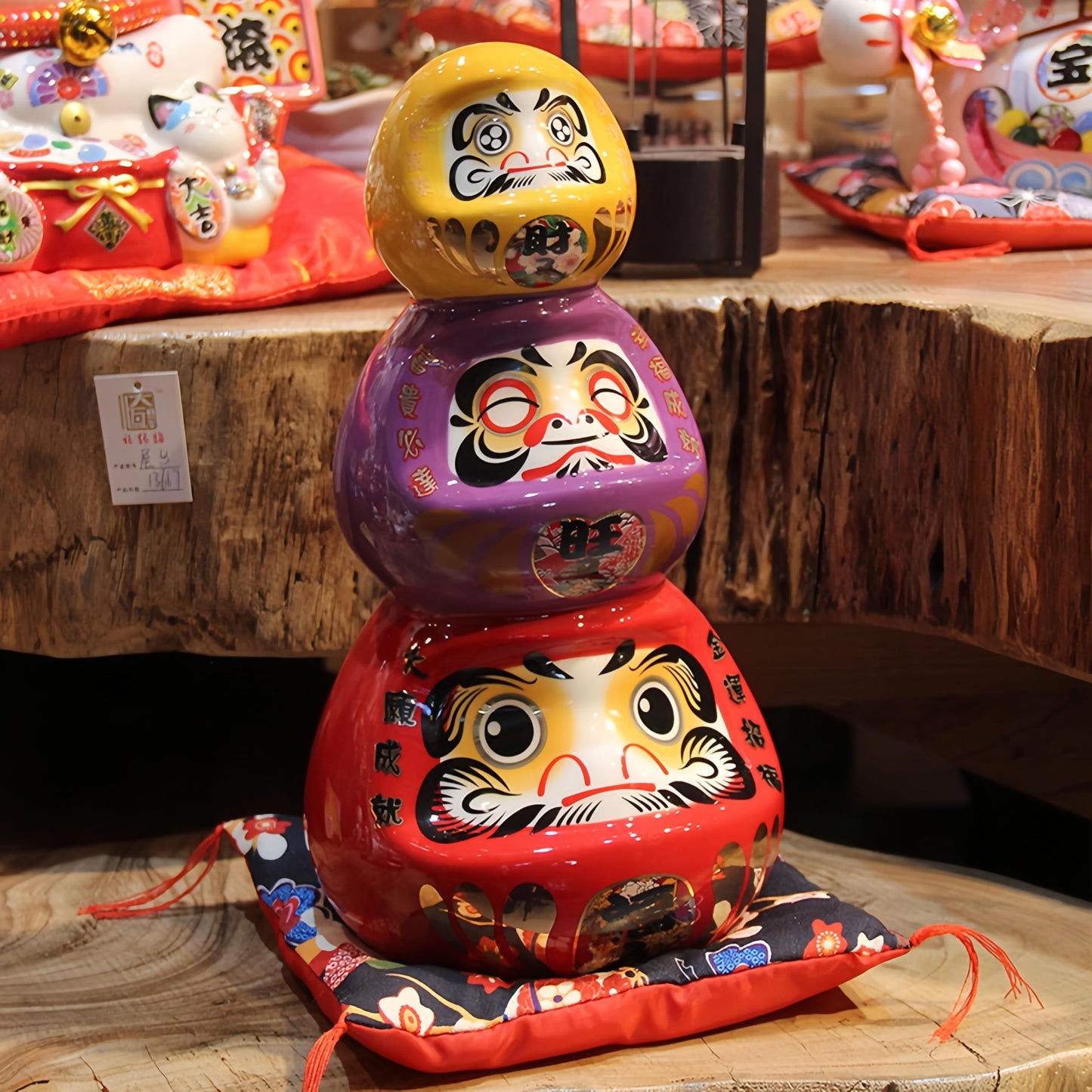 Daruma Doll - Good Luck & Well Wishes, Feng Shui Gifts, Feng Shui Decor, Japanese Dharma Doll, Japan Daruma (Yellow)