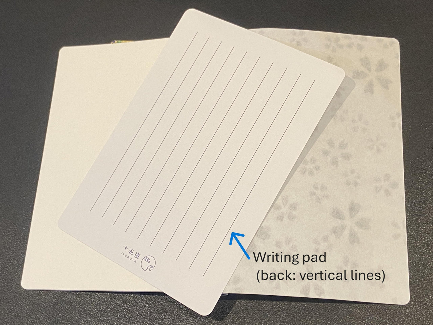 Made in Japan Echizen Washi Notebook with Sakura Watermark(Page 48) & 2 sheetsYuzen Origami Paper Set – Luxury Japanese Stationery Gift (Golden Kimono Pattern)